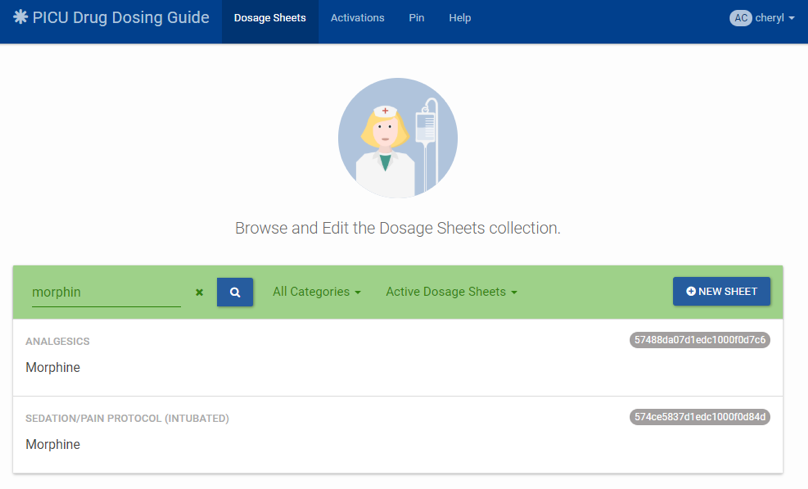 dosagesheetsearch